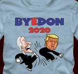 Cartoon T-Shirt Joe Biden kick Trump